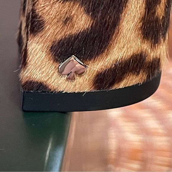 NIB Kate Spade Menorca Calf Hair Pointed Toe Pump Block Heel Brown Black Sz 5.5 - Picture 5 of 12